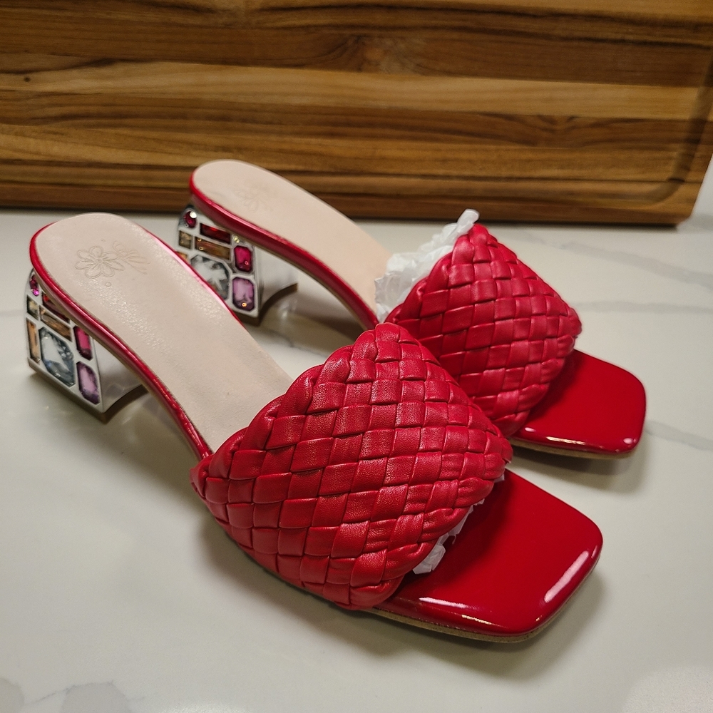 MDHANBK Woman's Sandals Crystal High Heels Size 39 (US 8)